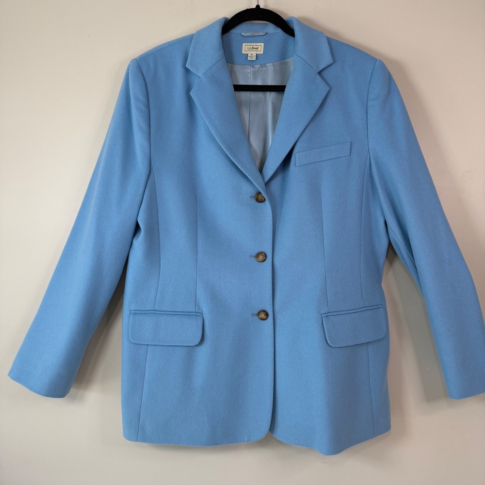 L.L. Bean 18R Wool Cashmere Blazer Professional Career Tailored Classic Elevated